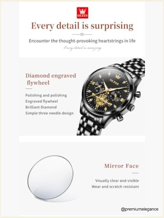 Multifunctional Two Tone Diamond Watch Women Stainless Steel Waterproof main image 7